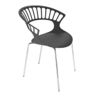 Papatya Tiara Sessel anthrazitgrau, Chrombasis