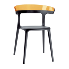 Papatya Luna Sessel anthrazitgrau Stuhlsitz, Oberteil transparent orange