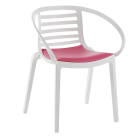 Sessel mit Sesselkissen Mambo weiß kirschrotes Gewebe Sessel mit Sesselkissen Mambo weiß kirschrotes Gewebe