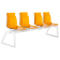 Bank Papatya X-Treme für 4 Sitzer transparent orange, Beine weiß matt