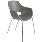 Papatya Opal-ML PRO Sessel grau-braun, Sesselbeine chrome