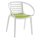 Sessel mit Sesselkissen Mambo weiß grünes Gewebe Sessel mit Sesselkissen Mambo weiß grünes Gewebe