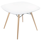 Tisch Papatya Wox 99x99x75 Gestell Buche natur lackiert, Tischplatte weiß 1050M