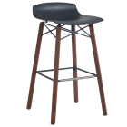 Barhocker Papatya X-Treme BSS Wox Pro Iroko schwarz, Beine aus Irokoholz