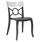 Papatya Opera-S Stuhl schwarzer Stuhlsitz , Oberteil transparent