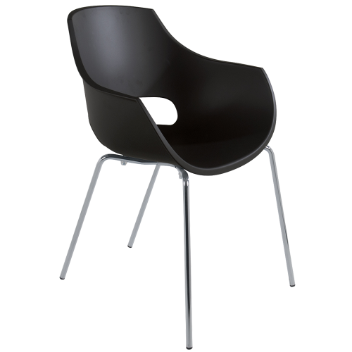 Papatya Opal-ML PRO Sessel Schwarz , Sesselbeine chrome