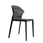 Papatya Ego-S Stuhl schwarzer Stuhlsitz, Oberteil transparent grau