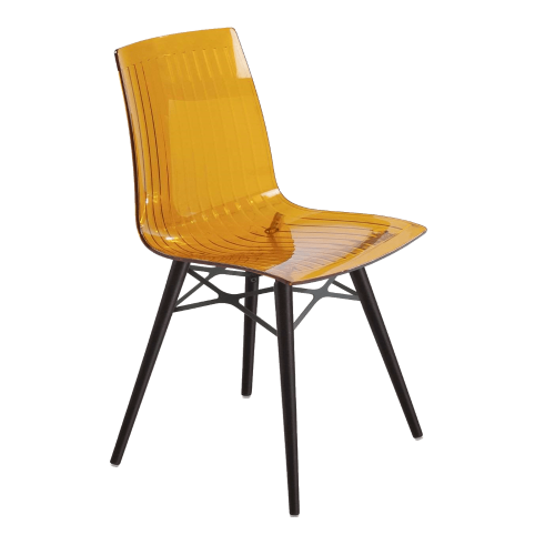 Papatya X-Treme S Stuhl Wox transparent orange, Sesselbeine lackierte Wenge