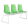 Bank Papatya X-Treme  für 3 Sitze ist transparent grün, die Beine sind weiß matt