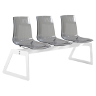 Bank Papatya X-Treme für 3 Sitzer transparent-smoky, Beine weiß matt