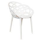 Papatya Flora Sessel weißer Stuhlsitz, Unterteil weiß 