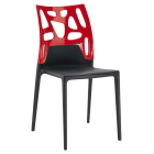 Papatya Ego-Rock Stuhl schwarzer Stuhlsitz, Oberteil rot Papatya Ego-Rock Stuhl schwarzer Stuhlsitz, Oberteil rot