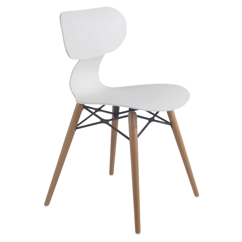 Stuhl Papatya Yugo-S Wox weiß , Sesselbeine lackiertes Buchenholz