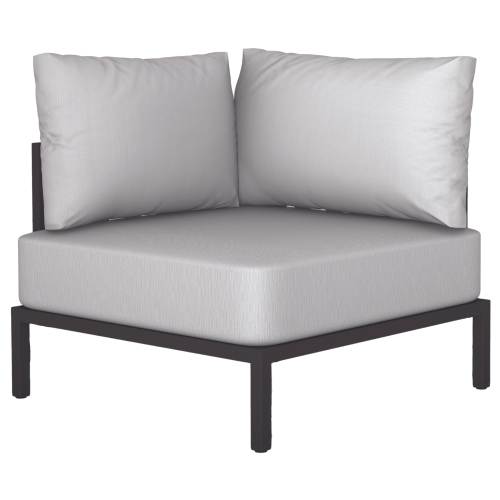 Sofa Papatya Slim Stripe Eckmodul (B) Wenge, beiger Stoff