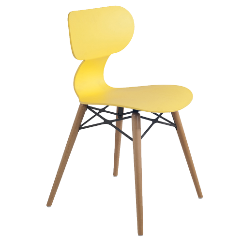 Stuhl Papatya Yugo-S Wox Wachsgelb, Beine Buche natur lackiert