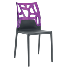 Papatya Ego-Rock Stuhl anthrazitgrau Stuhlsitz, Oberteil transparent Magenta