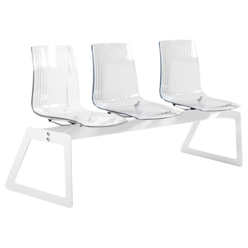 Bank Papatya X-Treme für 3 Sitze ist transparent und sauber, die Beine sind weiß matt