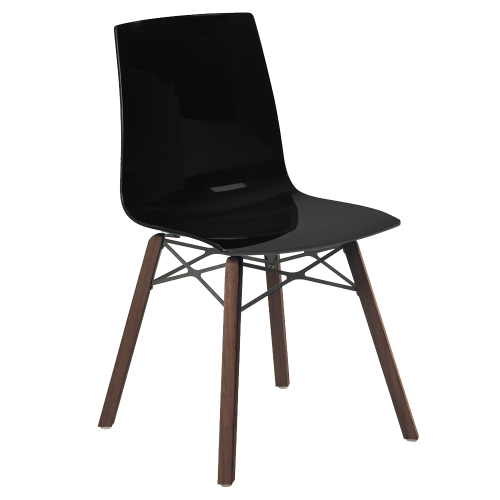 Stuhl Papatya X-Treme S Wox Iroko schwarz, Iroko-Holzbeine