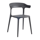 Papatya Luna Sessel-Stripe anthrazit Stuhlsitz, Oberteil anthrazit