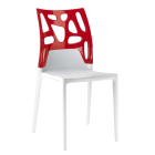 Papatya Ego-Rock Stuhl weißer Stuhlsitz, Oberteil rot