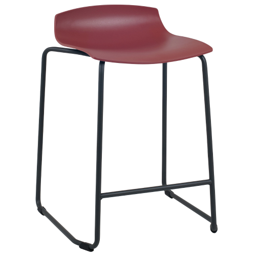 Barhocker Papatya X-Treme Sled Pro Backsteinrot, schwarze Beine