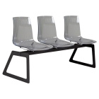 Bank Papatya X-Treme für 3 Sitzer transparent-smoky, schwarze matte Beine