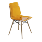 Papatya X-Treme S Stuhl Wox transparent orange, Sesselbeine lackiertes Buchenholz