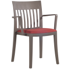 Sessel mit Sesselkissen Eden-K grau-braun Stamskin Gewebe rot