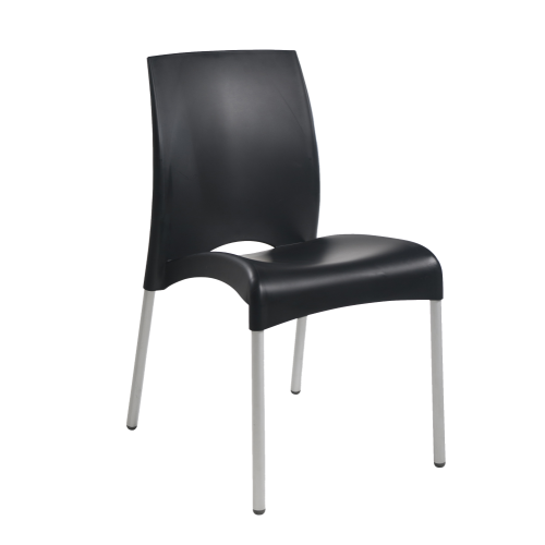 Papatya Vital-S Stuhl Schwarz 09 Stuhlbeine aus Aluminium