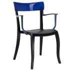 Papatya Hera-K Sessel schwarzer Stuhlsitz, Oberteil transparent Blau