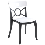 Stuhl mit Sitzkissen Opera-S schwarz, weißes Oberteil weißes Gewebe Stuhl mit Sitzkissen Opera-S schwarz, weißes Oberteil weißes Gewebe