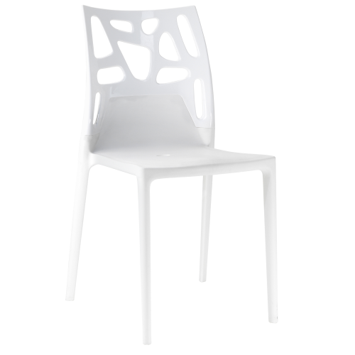 Papatya Ego-Rock Stuhl weißer Stuhlsitz, Oberteil weiß 