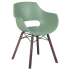 Sessel Papatya Opal Wox Pro Iroko grüne Reseda, Beine aus Iroko-Holz