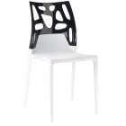 Papatya Ego-Rock Stuhl weißer Stuhlsitz, Oberteil Schwarz 