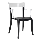 Papatya Hera-K Sessel schwarzer Stuhlsitz, Oberteil weiß 