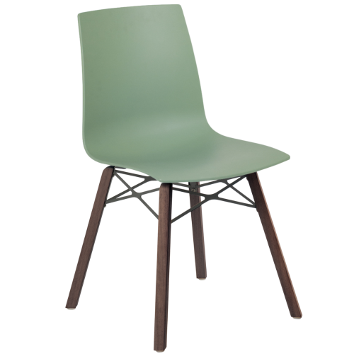 Papatya X-Treme S Wox Pro Iroko-Stuhl, Reseda in mattgrün, Beine aus Iroko-Holz