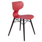 Stuhl Papatya Yugo-S Wox Red, Beine in Wenge-Lackierung in Buche