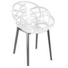 Papatya Flora Sessel weißer Stuhlsitz, Unterteil anthrazitgrau