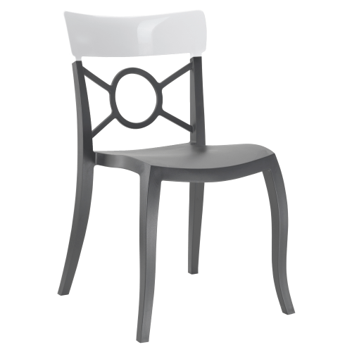 Papatya Opera-S Stuhl Stuhlsitz anthrazitgrau, Oberteil weiß 