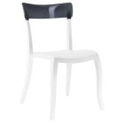 Papatya Hera-S Stuhl weißer Stuhlsitz, Oberteil transparent grau