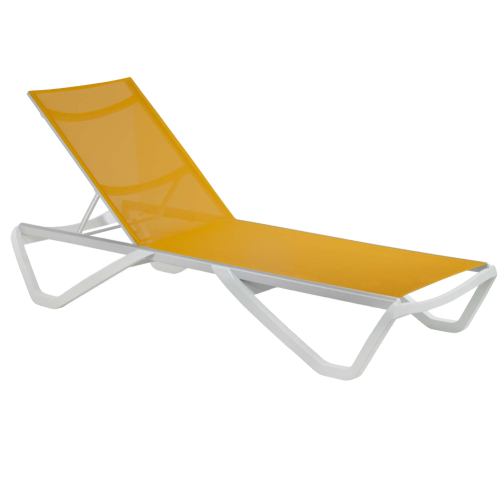 Papatya Wave Sonnenliege weiß 01, Material gelb 5017