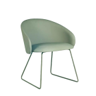 Sessel Papatya Glera-K Sled hellgrünes Kunstleder, Metallbeine grün gefärbtes Reseda