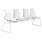 Bank Papatya X-Treme für 4 Sitzplätze ist klar und sauber, die Beine sind weiß matt