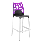 Papatya Ego-Rock Barhocker anthrazitgrau Stuhlsitz, Oberteil transparent Magenta