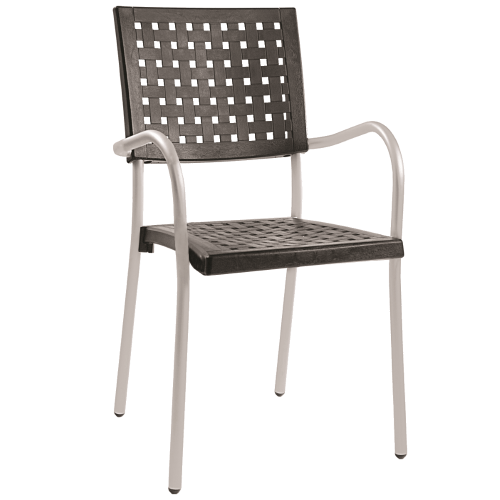 Papatya Karea Sessel Schwarz , Aluminiumbasis