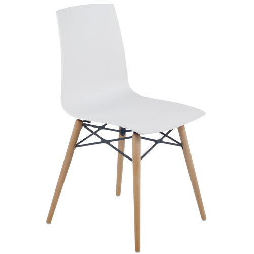 Papatya X-Treme Wox Pro Stuhl weiß , Sesselbeine Buchenholz