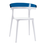 Papatya Luna Sessel weißer Stuhlsitz, Oberteil transparent Blau Papatya Luna Sessel weißer Stuhlsitz, Oberteil transparent Blau