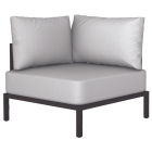 Sofa Papatya Slim Stripe Eckmodul (B) Wenge, beiger Stoff