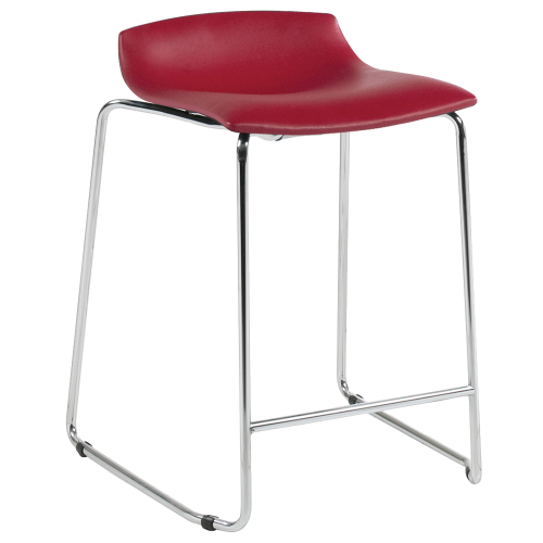 Barhocker Papatya X-Treme Sled BD dunkelrotes Kunstleder