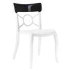 Papatya Opera-S Stuhl weißer Stuhlsitz , Oberteil Schwarz 